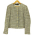 ザラ ZARA 金ボタン ノーカラー ツイードジャケット レディース import:L