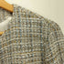 ザラ ZARA 金ボタン ノーカラー ツイードジャケット レディース import:L