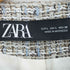 ザラ ZARA 金ボタン ノーカラー ツイードジャケット レディース import:L