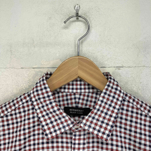 バーバリーブラックレーベル BURBERRY BLACK LABEL ギンガムチェック レギュラーカラーシャツ メンズ 2