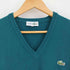 シュミーズラコステ CHEMISE LACOSTE ウール100 Vネック フロントロゴ ニット セーター レディース US:4