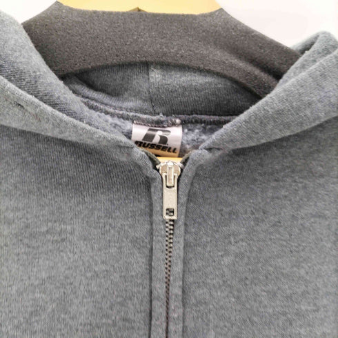 ラッセル Russell 00S OLD Dri-POWER ブランク 無地 ジップ アップ パーカー 裏起毛 チャコール メンズ import:L