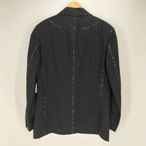 イッセイミヤケ ISSEY MIYAKE 05AW Idiosyncratic Dandyism コレクション ランダム ステッチ ストライプ 2Bテーラード ノータックスラックス セットアップ メンズ JPN:3
