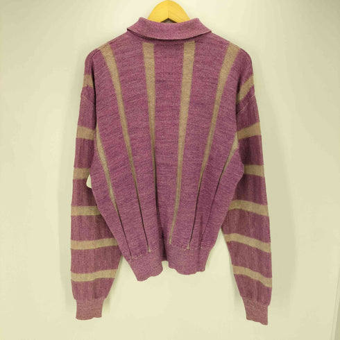 イッセイミヤケメン ISSEY MIYAKE MEN 80S 筆タグ ストライプ 切替 ニット ポロ メンズ JPN:M