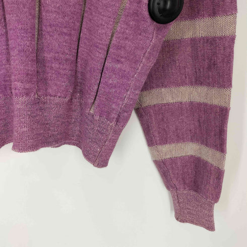 イッセイミヤケメン ISSEY MIYAKE MEN 80S 筆タグ ストライプ 切替 ニット ポロ メンズ JPN:M