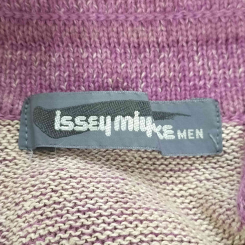 イッセイミヤケメン ISSEY MIYAKE MEN 80S 筆タグ ストライプ 切替 ニット ポロ メンズ JPN:M