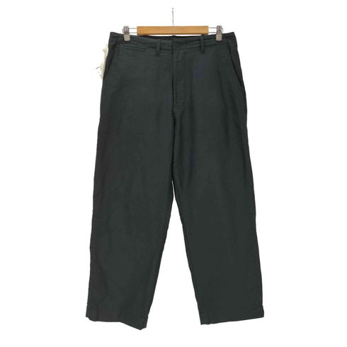 ビームスプラス BEAMS+ 26AW WORK Trousers Cotton Silk Back Sateen コットン シルク バック サテン ワーク ワイド トラウザーズ パンツ ブラック メンズ L