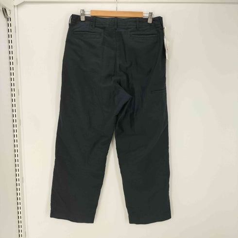 ビームスプラス BEAMS+ 26AW WORK Trousers Cotton Silk Back Sateen コットン シルク バック サテン ワーク ワイド トラウザーズ パンツ ブラック メンズ L