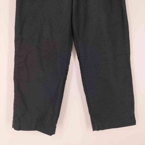 ビームスプラス BEAMS+ 26AW WORK Trousers Cotton Silk Back Sateen コットン シルク バック サテン ワーク ワイド トラウザーズ パンツ ブラック メンズ L