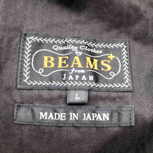 ビームスプラス BEAMS+ 26AW WORK Trousers Cotton Silk Back Sateen コットン シルク バック サテン ワーク ワイド トラウザーズ パンツ ブラック メンズ L