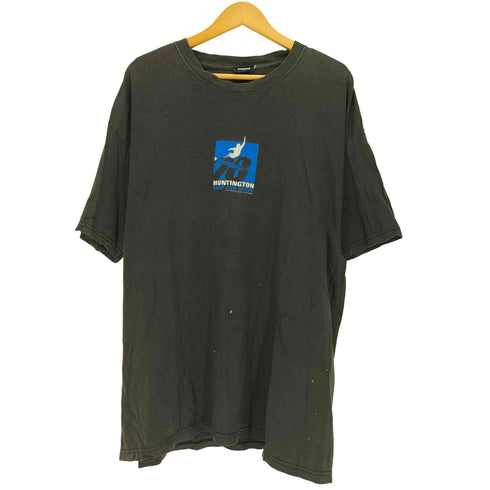 HUNTINGTON SURF AND SPORT 90-00S USA製 プリント クルーネック S/S Tシャツ メンズ import:XL