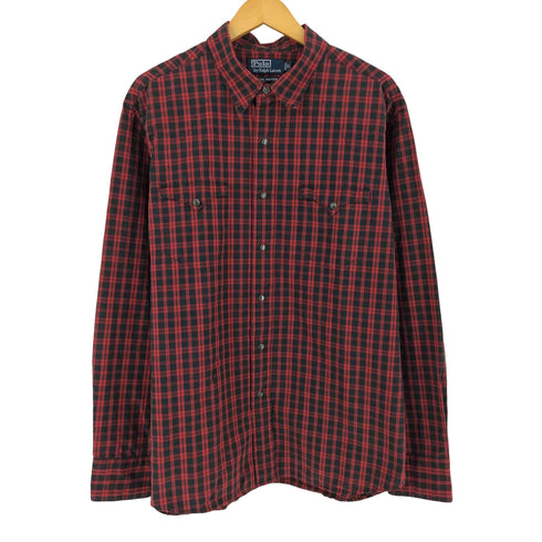 ポロバイラルフローレン Polo by RALPH LAUREN 90s CLASSIC WESTERN クラシック ウエスタン チェック 長袖 ウエスタン シャツ メンズ XL