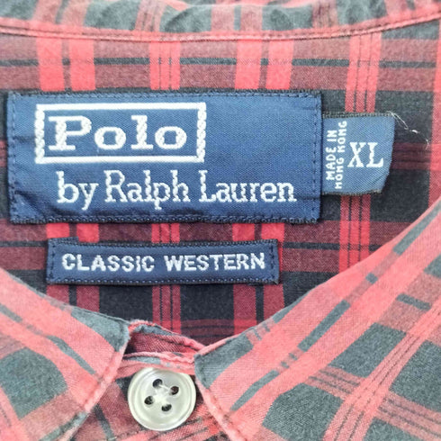 ポロバイラルフローレン Polo by RALPH LAUREN 90s CLASSIC WESTERN クラシック ウエスタン チェック 長袖 ウエスタン シャツ メンズ XL