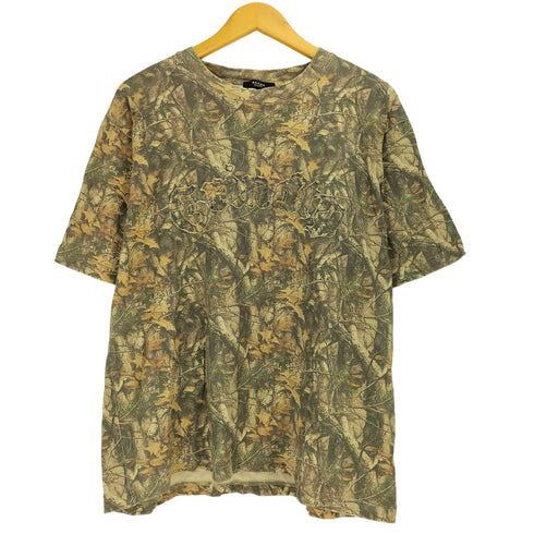 ビームスハート BEAMS HEART リアルツリーカモ アップリケ ウォッシュ クルーネック Tシャツ メンズ JPN:L