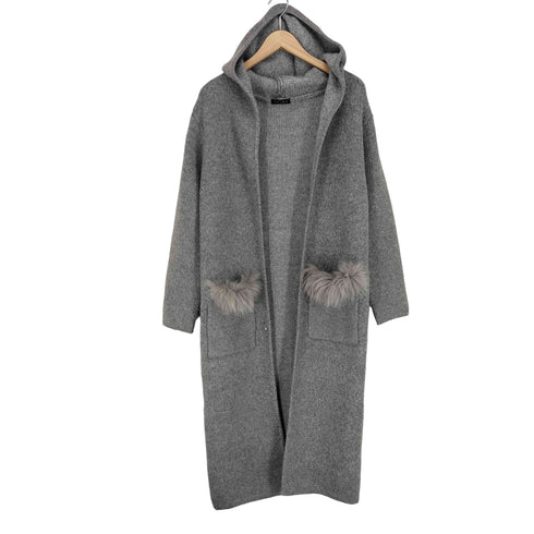 TRUBE トゥルベ rabbit fur ラビットファー ポケット ロングガウンコート レディース
