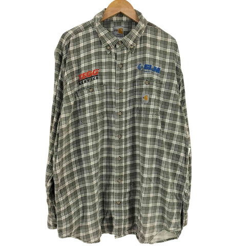 カーハート Carhartt FR 企業刺繍 チェック BD 長袖 シャツ メンズ XL