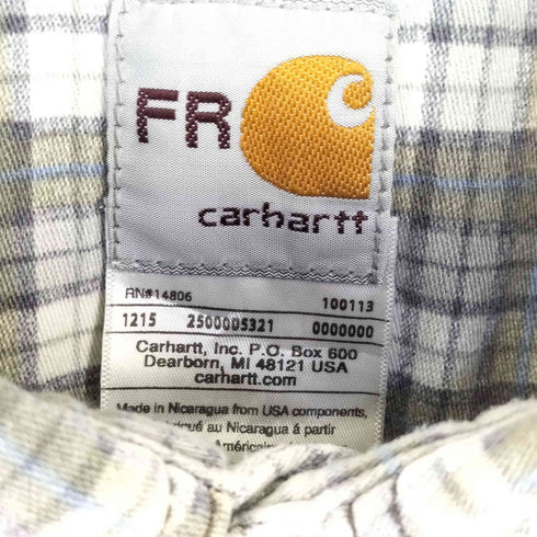 カーハート Carhartt FR 企業刺繍 チェック BD 長袖 シャツ メンズ XL