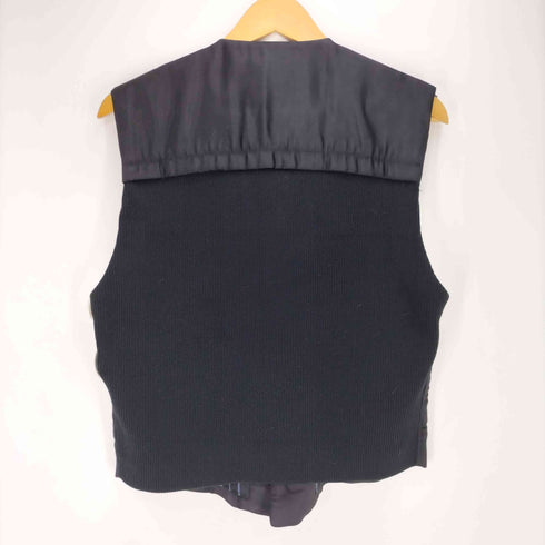 イッセイミヤケメン ISSEY MIYAKE MEN 90S 96SS 畦編み リブニット切替 フロントシーム ナイロン ベスト メンズ JPN:M