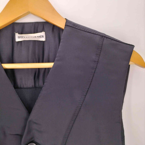 イッセイミヤケメン ISSEY MIYAKE MEN 90S 96SS 畦編み リブニット切替 フロントシーム ナイロン ベスト メンズ JPN:M