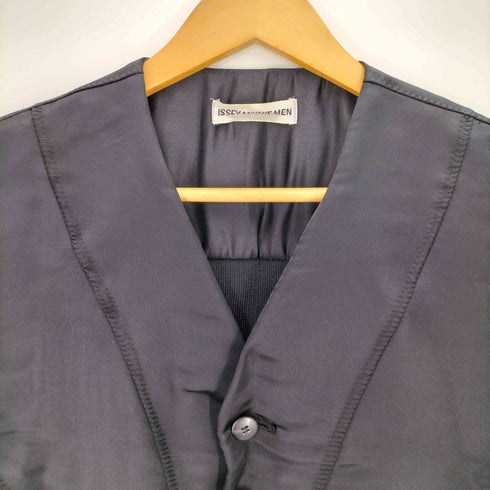 イッセイミヤケメン ISSEY MIYAKE MEN 90S 96SS 畦編み リブニット切替 フロントシーム ナイロン ベスト メンズ JPN:M