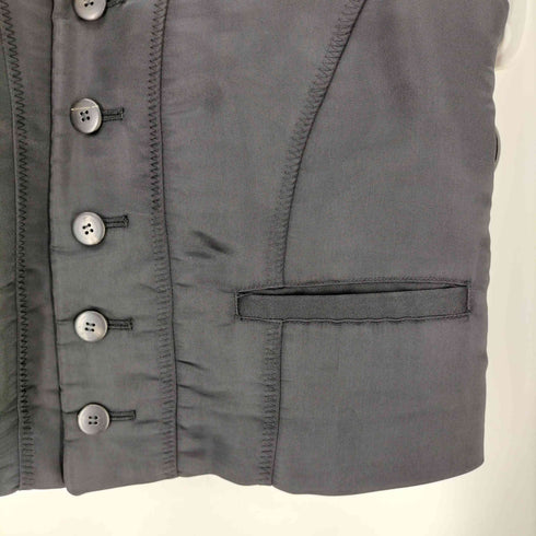 イッセイミヤケメン ISSEY MIYAKE MEN 90S 96SS 畦編み リブニット切替 フロントシーム ナイロン ベスト メンズ JPN:M