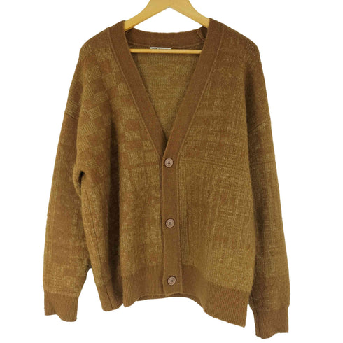 ザラ ZARA アルパカ混 チェック柄カーディガン メンズ import:M