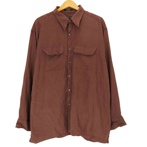 ヴァンヒューゼン VAN HEUSEN SOFT SUEDE フェイク スウェード フラップポケット レギュラーカラー L/S シャツ メンズ import:L