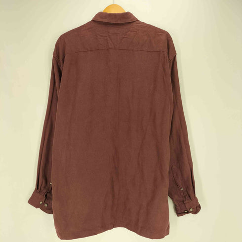 ヴァンヒューゼン VAN HEUSEN SOFT SUEDE フェイク スウェード フラップポケット レギュラーカラー L/S シャツ メンズ import:L