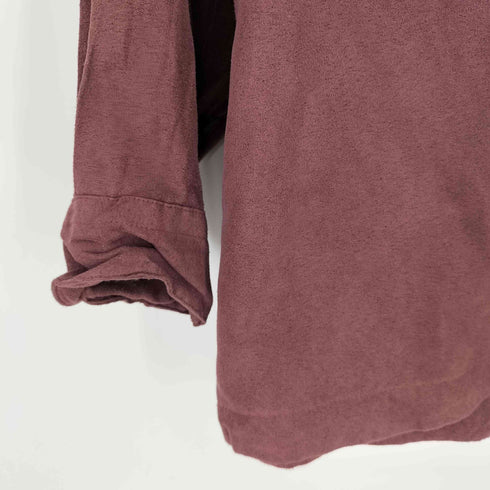 ヴァンヒューゼン VAN HEUSEN SOFT SUEDE フェイク スウェード フラップポケット レギュラーカラー L/S シャツ メンズ import:L