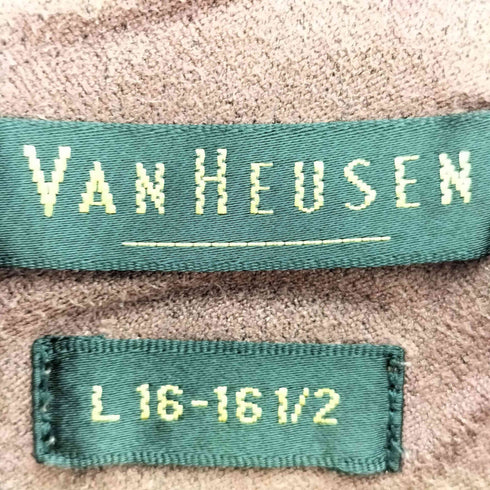 ヴァンヒューゼン VAN HEUSEN SOFT SUEDE フェイク スウェード フラップポケット レギュラーカラー L/S シャツ メンズ import:L