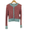 ザラ ZARA ナイロン ウール アルパカ ボーダー カーディガン レディース import:M