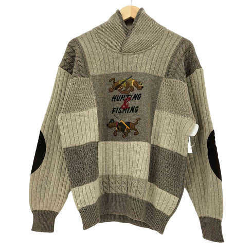 JC DE CASTELBAJAC イタリア製 HUNTING & FISHI 刺繍 編み込み ニット セーター メンズ