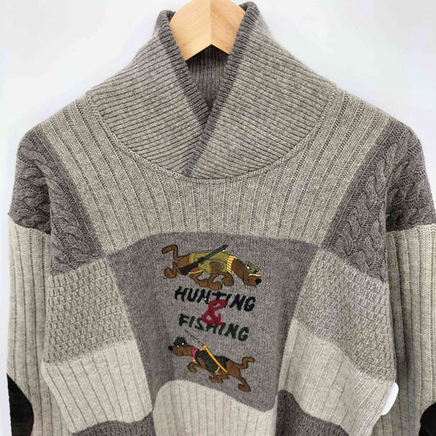 JC DE CASTELBAJAC イタリア製 HUNTING & FISHI 刺繍 編み込み ニット セーター メンズ