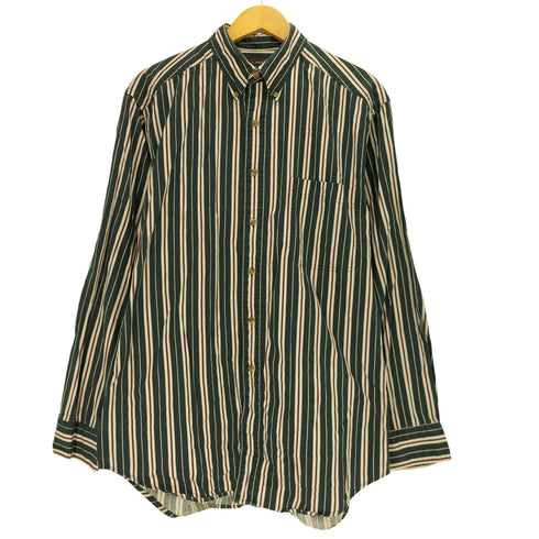 ラウンドツリーアンドヨーク roundtree&yorke 90-00S 香港製 ストライプ L/S ボタンダウン シャツ メンズ import:M