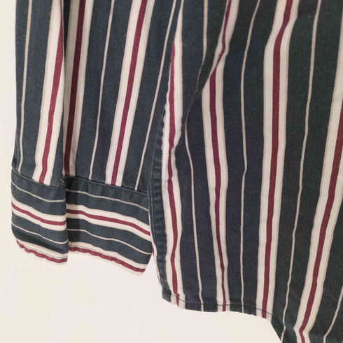 ラウンドツリーアンドヨーク roundtree&yorke 90-00S 香港製 ストライプ L/S ボタンダウン シャツ メンズ import:M