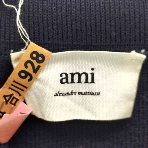 アミアレクサンドルマテュッシ AMI ALEXANDRE MATTIUSSI ロゴ刺繍 クロップド ニットポロシャツ メンズ S