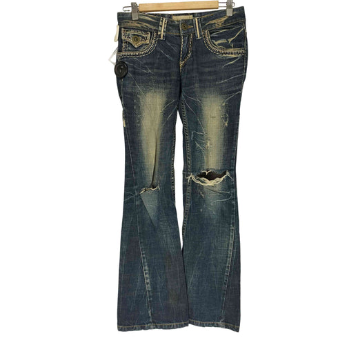 LOLITA JEANS ロリータ ジーンズ ダメージ加工 ブーツカット デニムパンツ Y2K レディース US:26-27