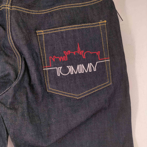 トミー TOMMY ロゴ刺繍 ワイドデニムパンツ メンズ L