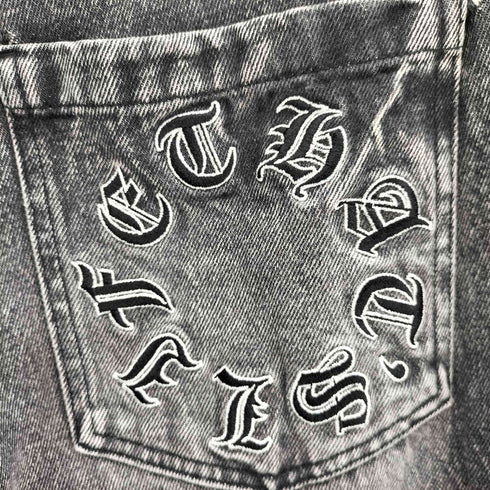 That's life ウォッシュ ダメージ加工 バギーワイド デニム パンツ メンズ JPN:L