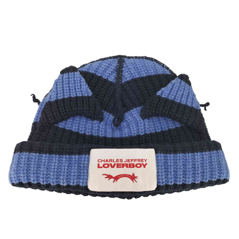 チャールズジェフリーラバーボーイ CHARLES JEFFREY LOVERBOY CHUNKY EARS BEANIE BLUE NAVY STRIPE BLU メンズ