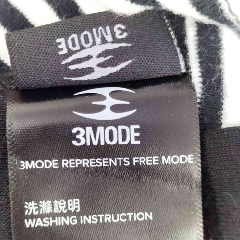 3MODE ボーダー レイヤードデザイン ドレープ カットソー レディース JPN:M