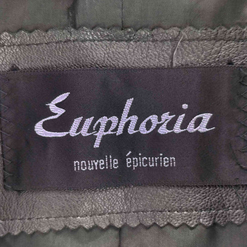 EUPHORIA ユーフォリア ノッチドラペル レザーカーコート メンズ