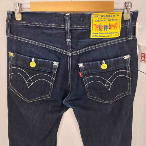 リーバイス Levis 502 イエローパッチ ジップフライ インディゴ ストレート デニムパンツ レディース 31/32