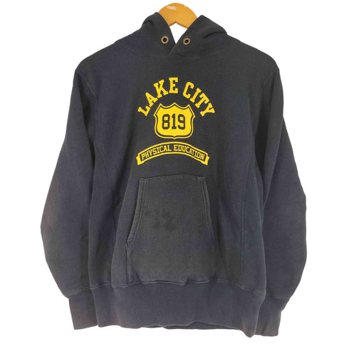 チャンピオン Champion 復刻 青単 REVERSE WEAVE PRINT PULLOVER HOODED SWEATSHIRT リバースウィーブ プルオーバーパーカー メンズ M