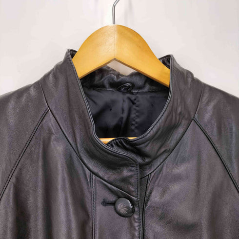 ピックレザー カットアウトデザイン スタンドカラーコート レディース JPN:XL