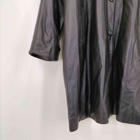 ピックレザー カットアウトデザイン スタンドカラーコート レディース JPN:XL
