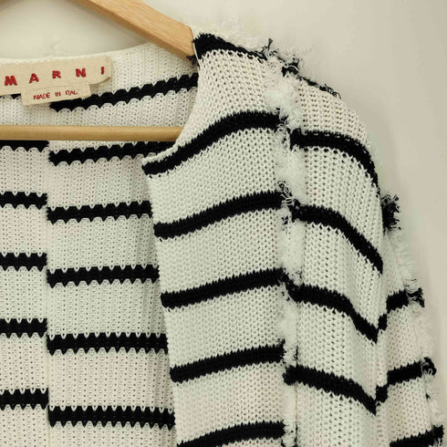 マルニ MARNI イタリア製 インサイドアウト コットン ボーダー ロングカーディガン レディース 38