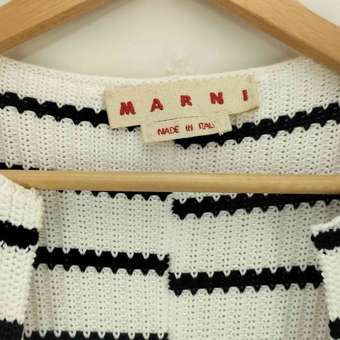 マルニ MARNI イタリア製 インサイドアウト コットン ボーダー ロングカーディガン レディース 38