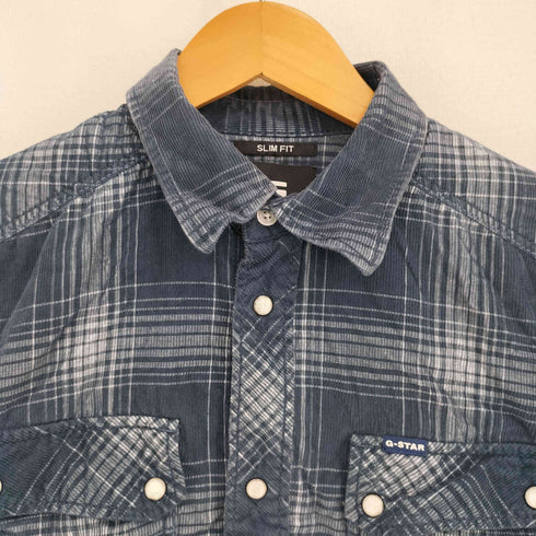 ジースターロー G-STAR RAW CORDUROY CHECK SLIM SHIRT コーデュロイ チェック スリムシャツ メンズ import:S