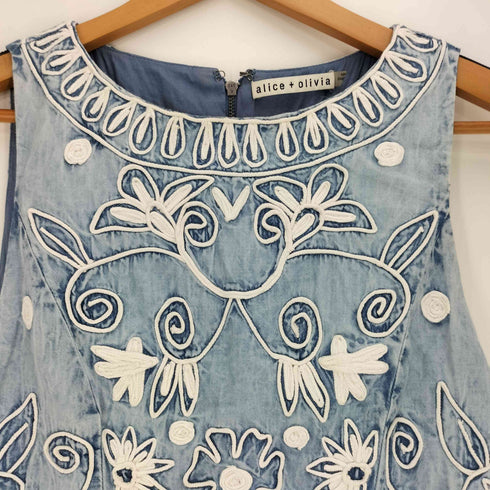 Alice and Olivia 花刺繍 ノースリーブワンピース レディース